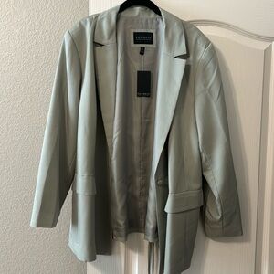 Eloquii sage green corset back blazer US20